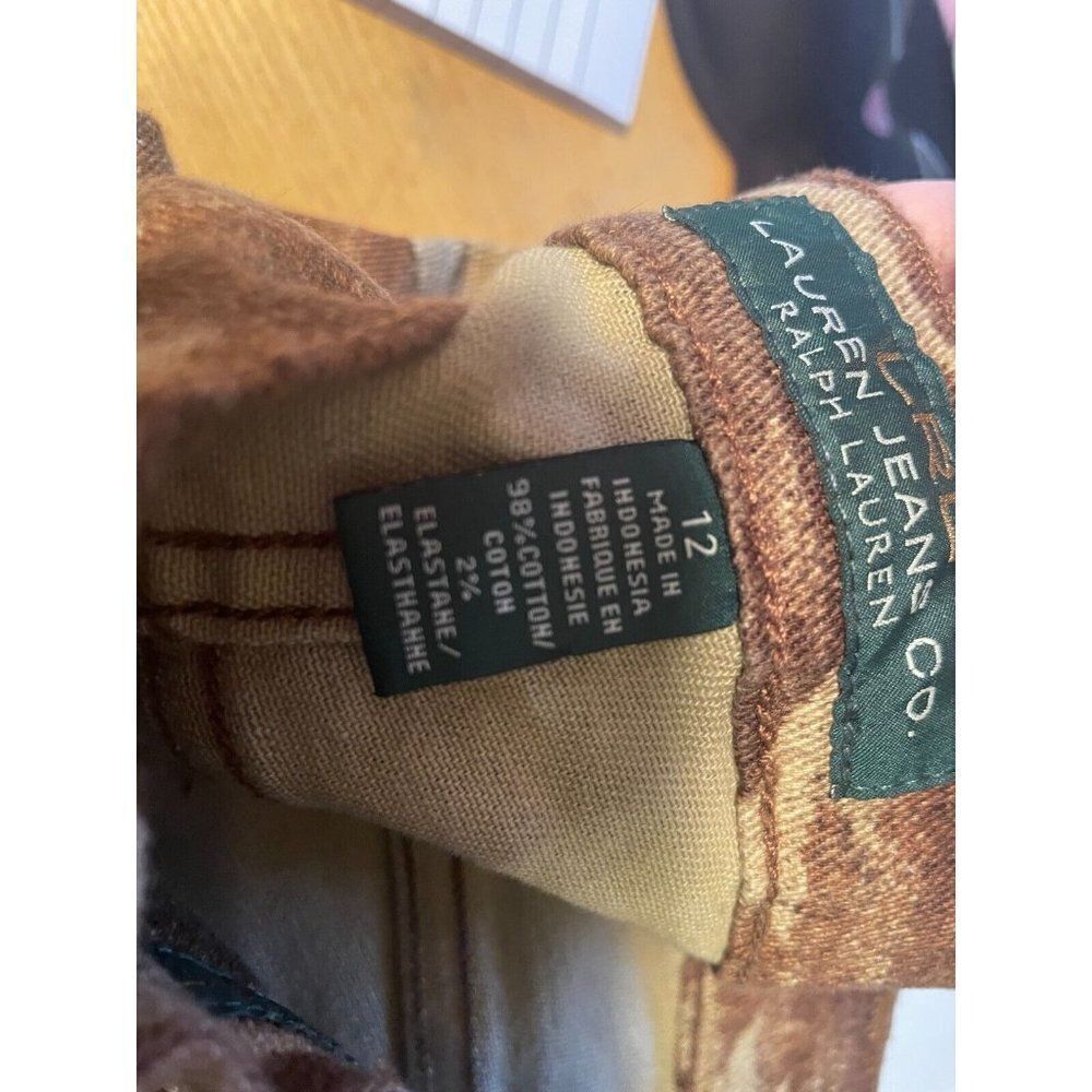 NWT - Lauren Jeans Co.  modern straight tan multi aztec size 12 - Picture 8 of 9